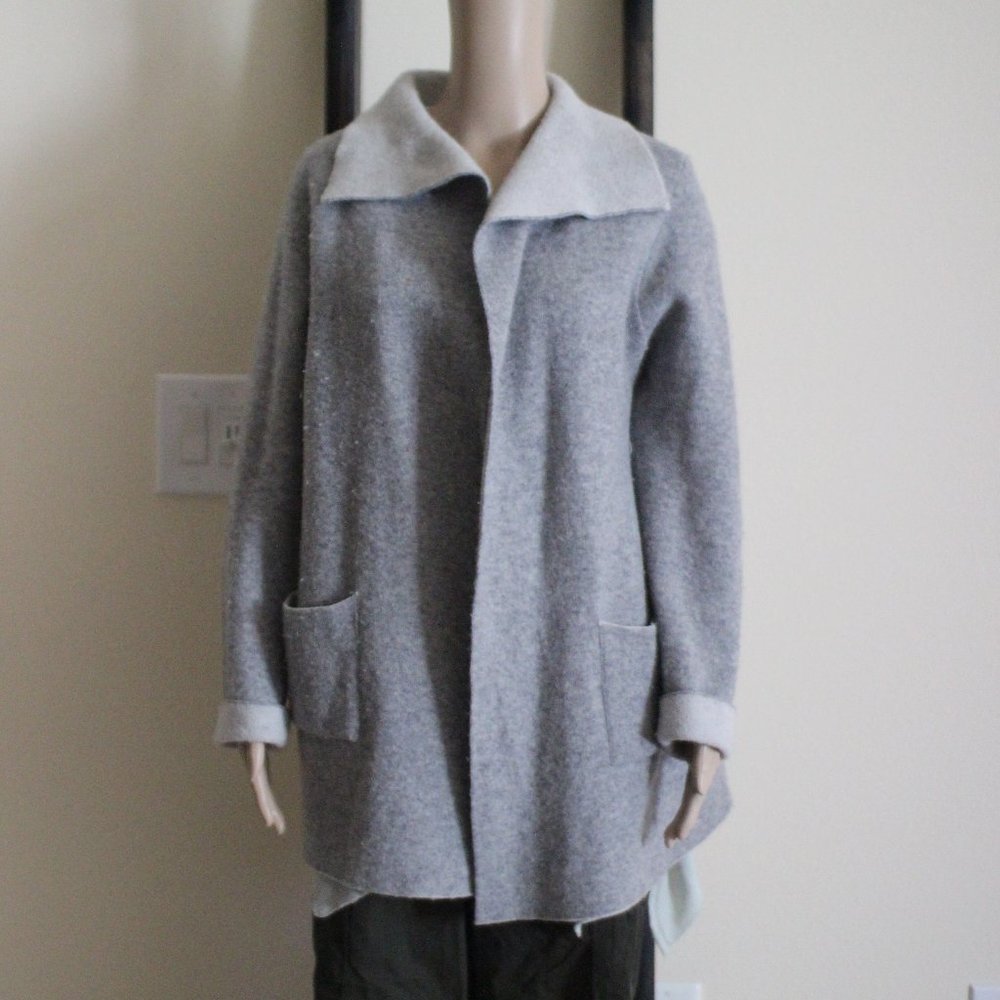 Aida Gray Open Wool Blend Cardigan Size XL